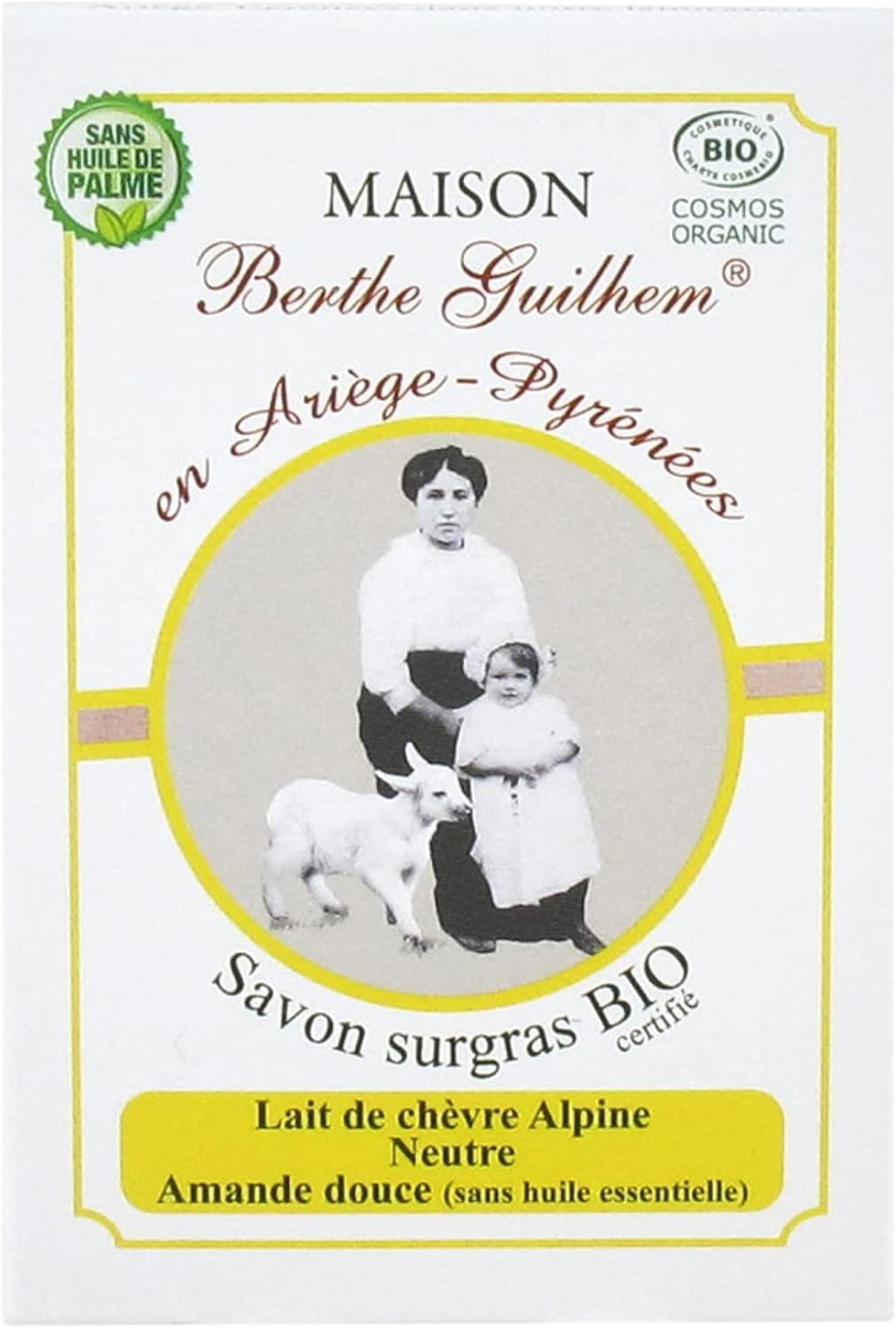 Maison Berthe Guilhem Organic Fatty Soap Alpine Goat Milk Neutral Sweet Almond 100g