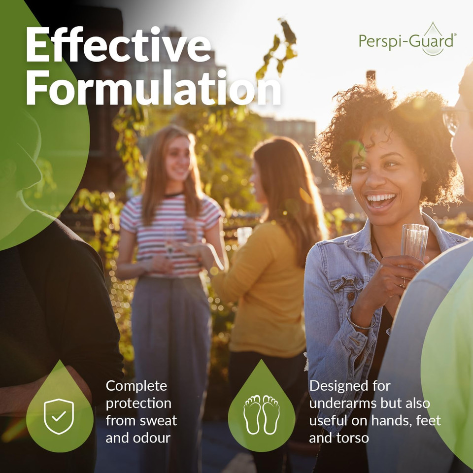 Perspi-Guard Sweat Defence Odour Control Body Wash & Maximum Strength Antiperspirant - Antibacterial Shower Gel & Anti Perspirant Deodorant for Men & Women for Excessive Sweating - 200ml & 30ml