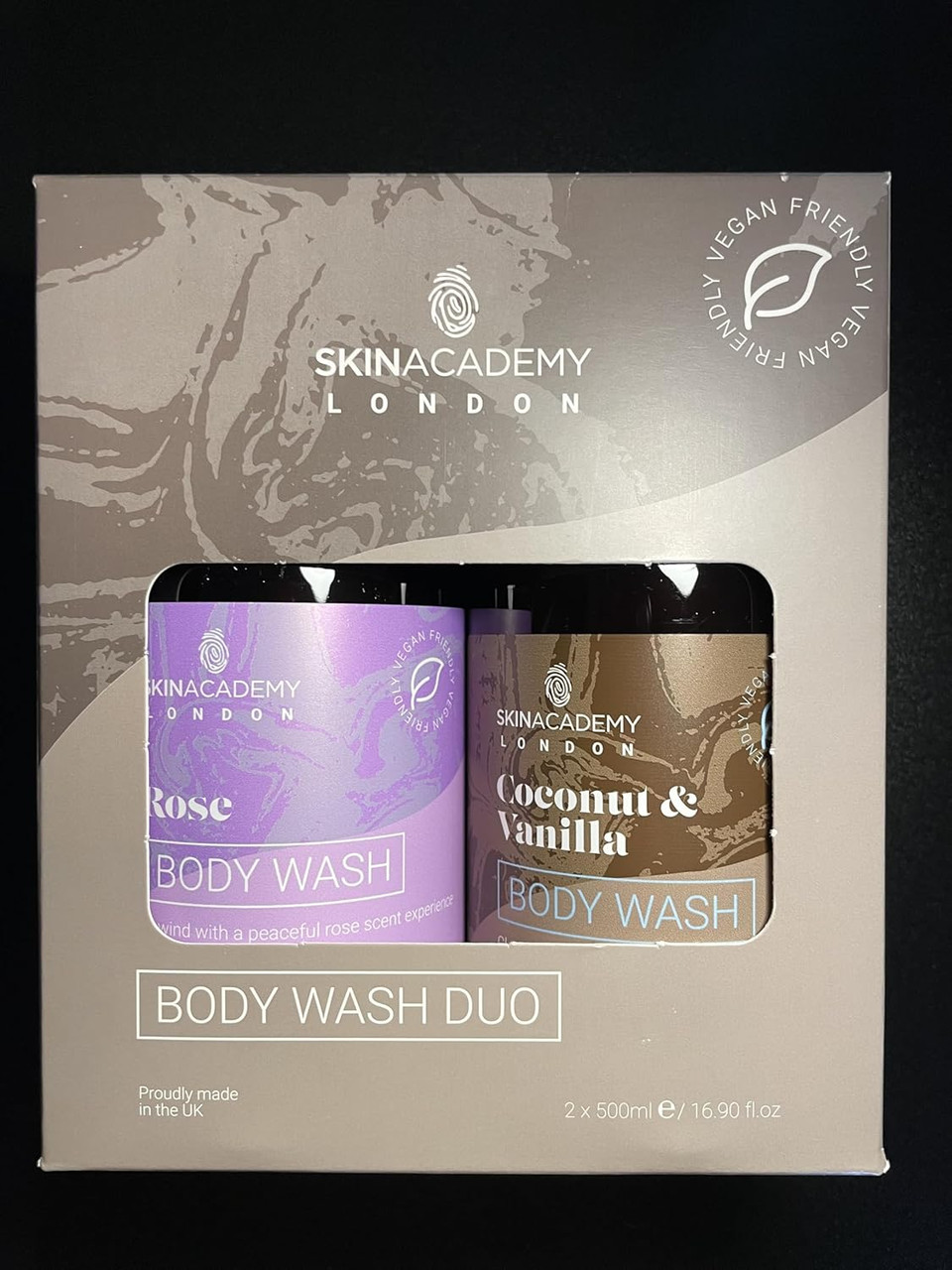 Skin Academy London Body Wash Twin Pack - Rose + Coconut & Vanilla