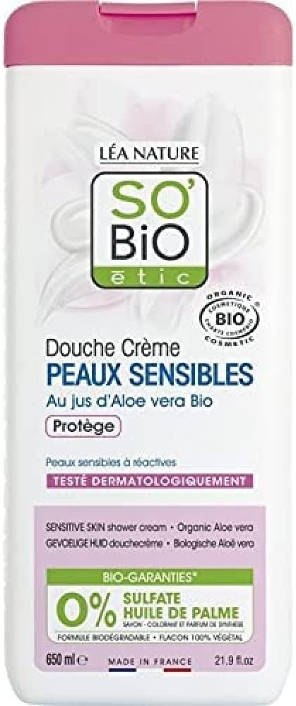 SO'BiO étic Cosmos Organic Extra-Gentle with Aloe Vera Shower Gel, 650 ml