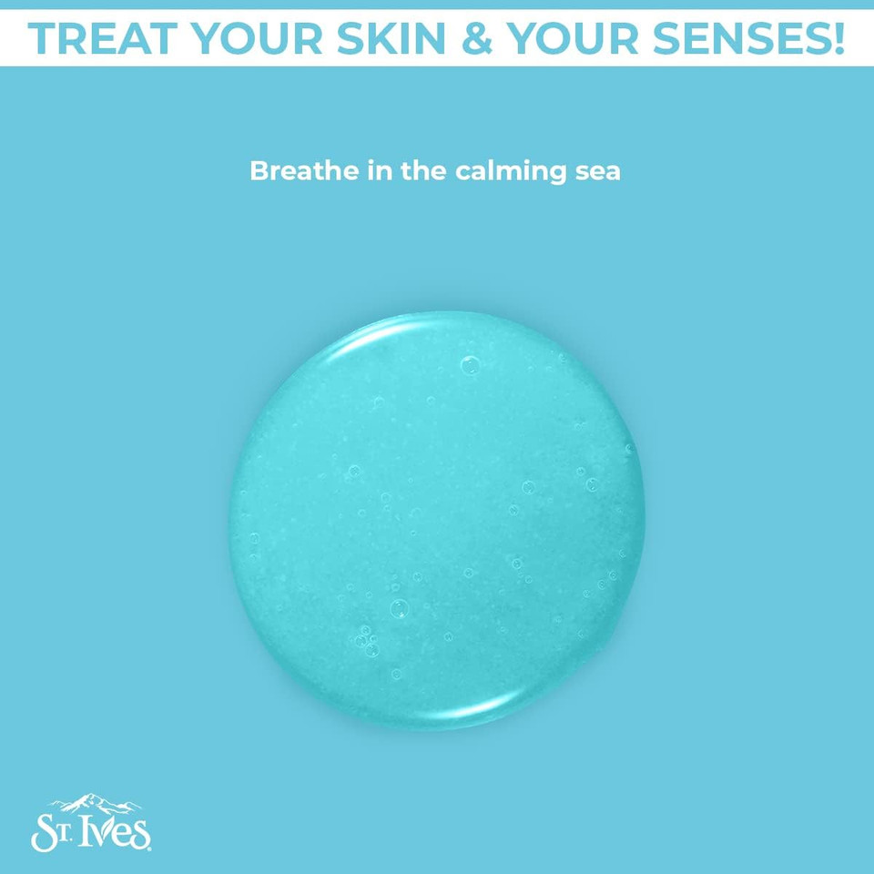 St. Ives Purifying Sea Salt & Pacific Kelp Exfoliating Body Wash (650ml) Made with Plant-Based Cleansers & 100% Natural Exfoliant 16 oz Shower Gel