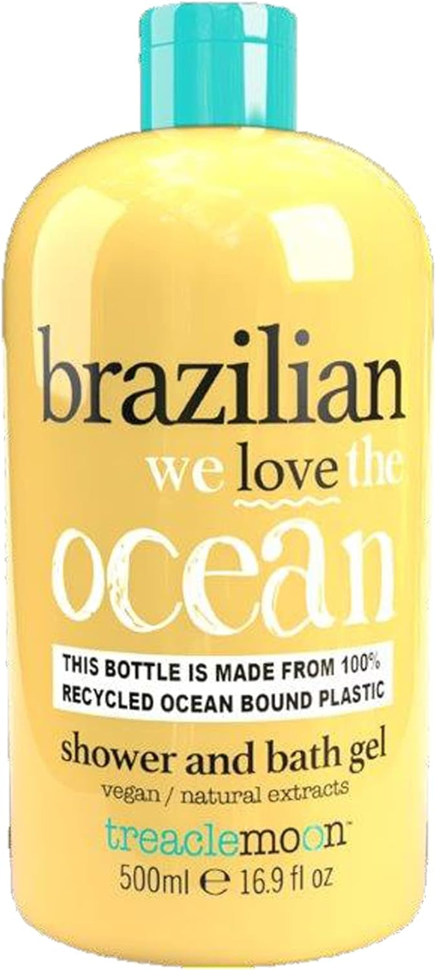 TREACLE MOON Sunny Brazilian Love Shower & Bath Gel 500ml, Coconut, Cream & Fruit Scented, Vegan, Not Tested on Animals, Natural Ingredients, Eco Packaging