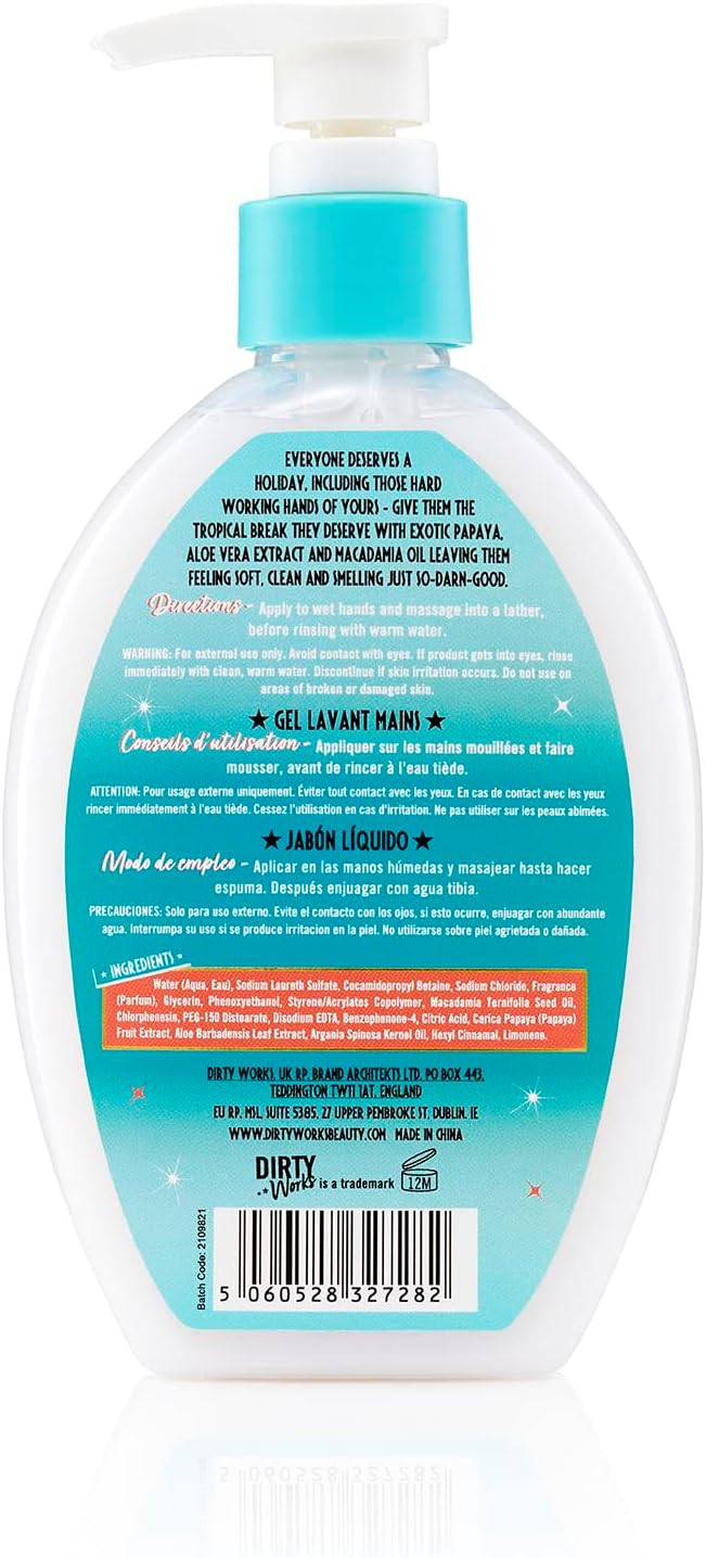 Dirty Works Tropic Like It's Hot Coconut Foaming Sugar Scrub 250g - Exfoliating Body Scrub with Coconut Scent, Moisturising Sugar Scrub, Tropical Foaming Exfoliator for Smooth & Soft Skin