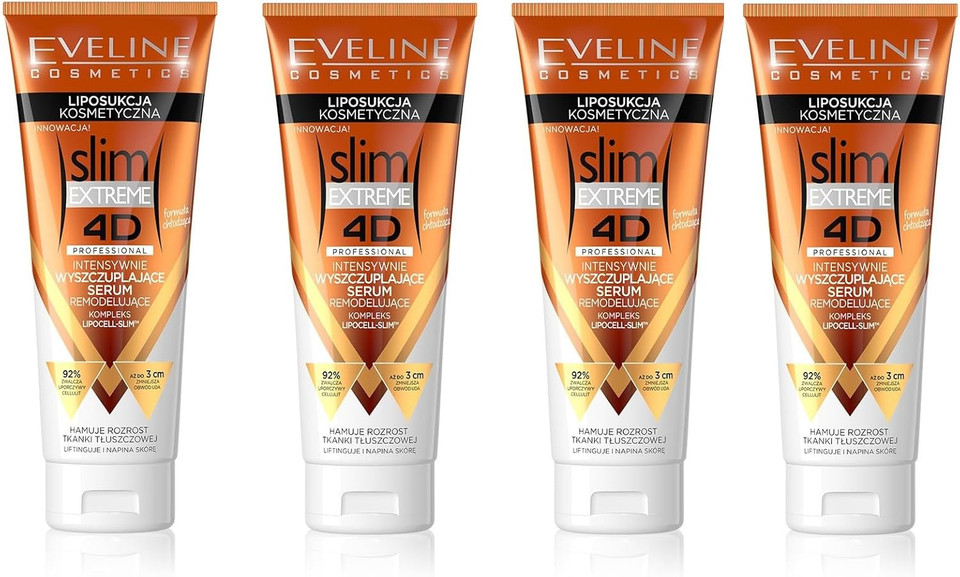 Eveline Cosmetics Thermoactive Slimming Anti-Cellulite Serum - Advanced Thermo Fat Burner with Caffeine, Centella Asiatica & Shea Butter