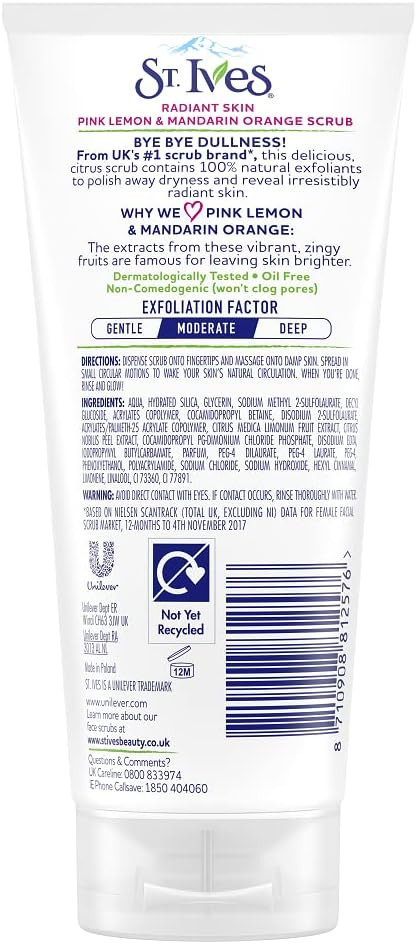St Ives 150Ml Radiant Skin Pink Lemon & Orange Scrub (Packaging May Vary)