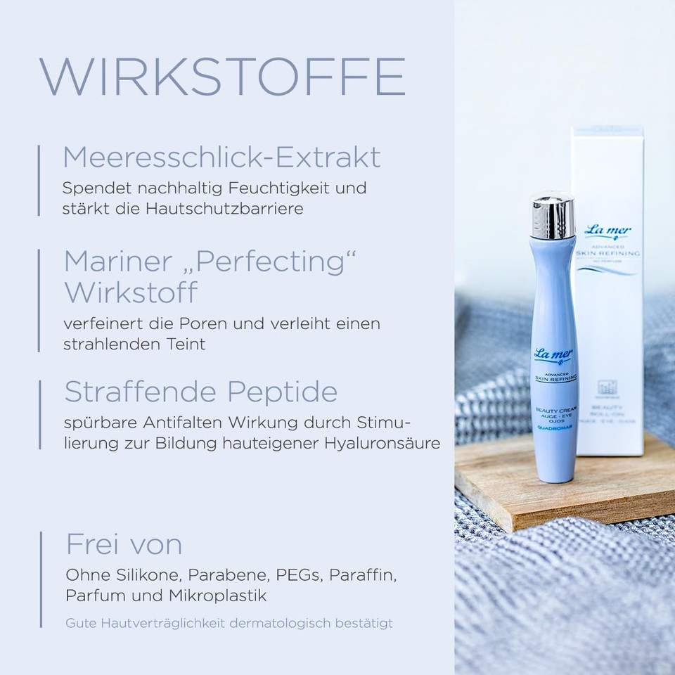 La mer Advanced Skin Refining Roll-On Eye - Eye Care with Cooling Applicator - Smooths the Skin and Moisturises - Reduces Swelling, Dark Circles and Eye Bags - 15 ml