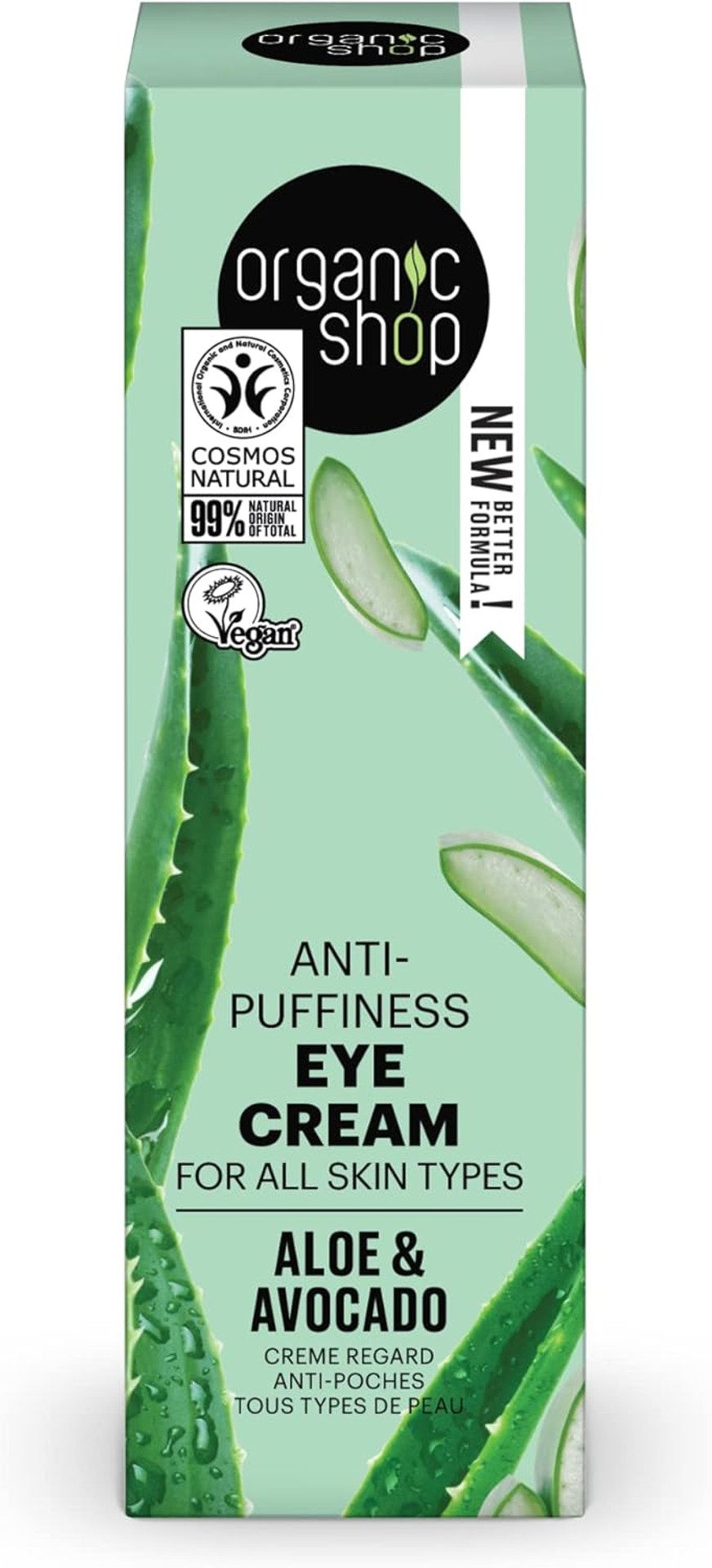 Organic Shop Avocado and Aloe Skincare Anti-puffiness Eye Cream, 30 ml