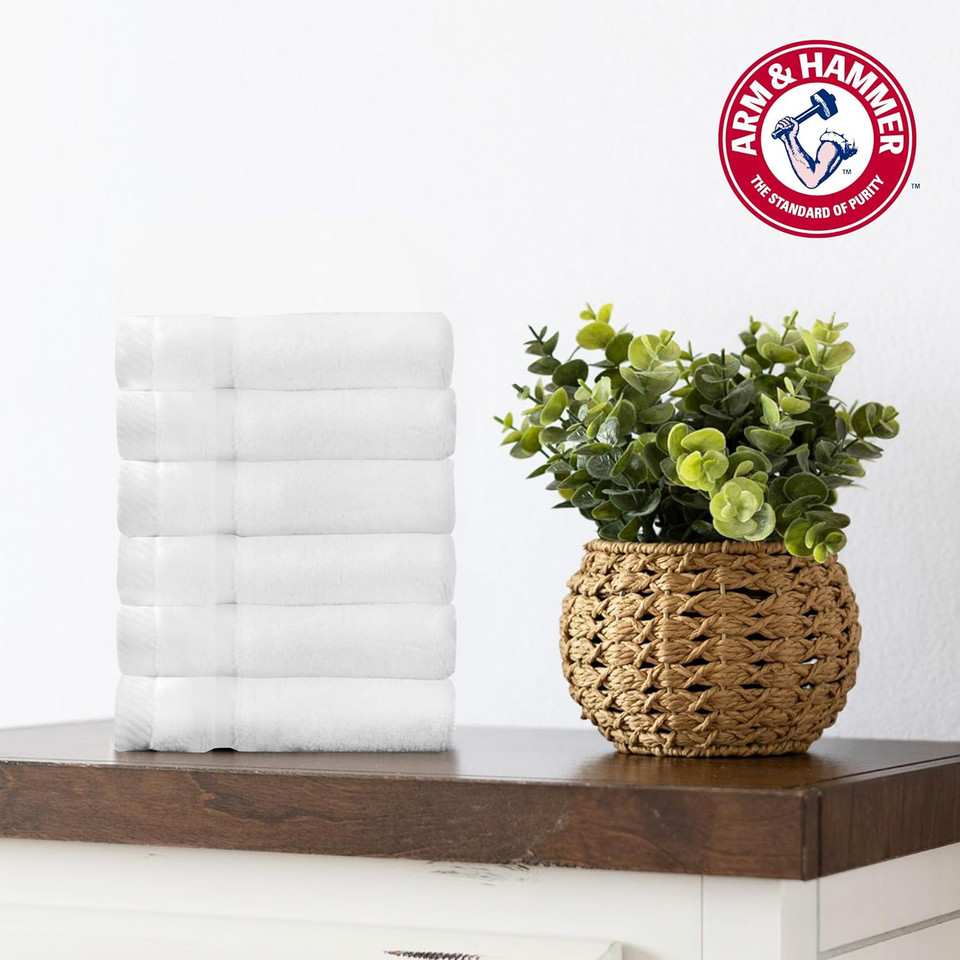 Arm & Hammer Super Soft Washcloths, 6 Piece, Light Blue