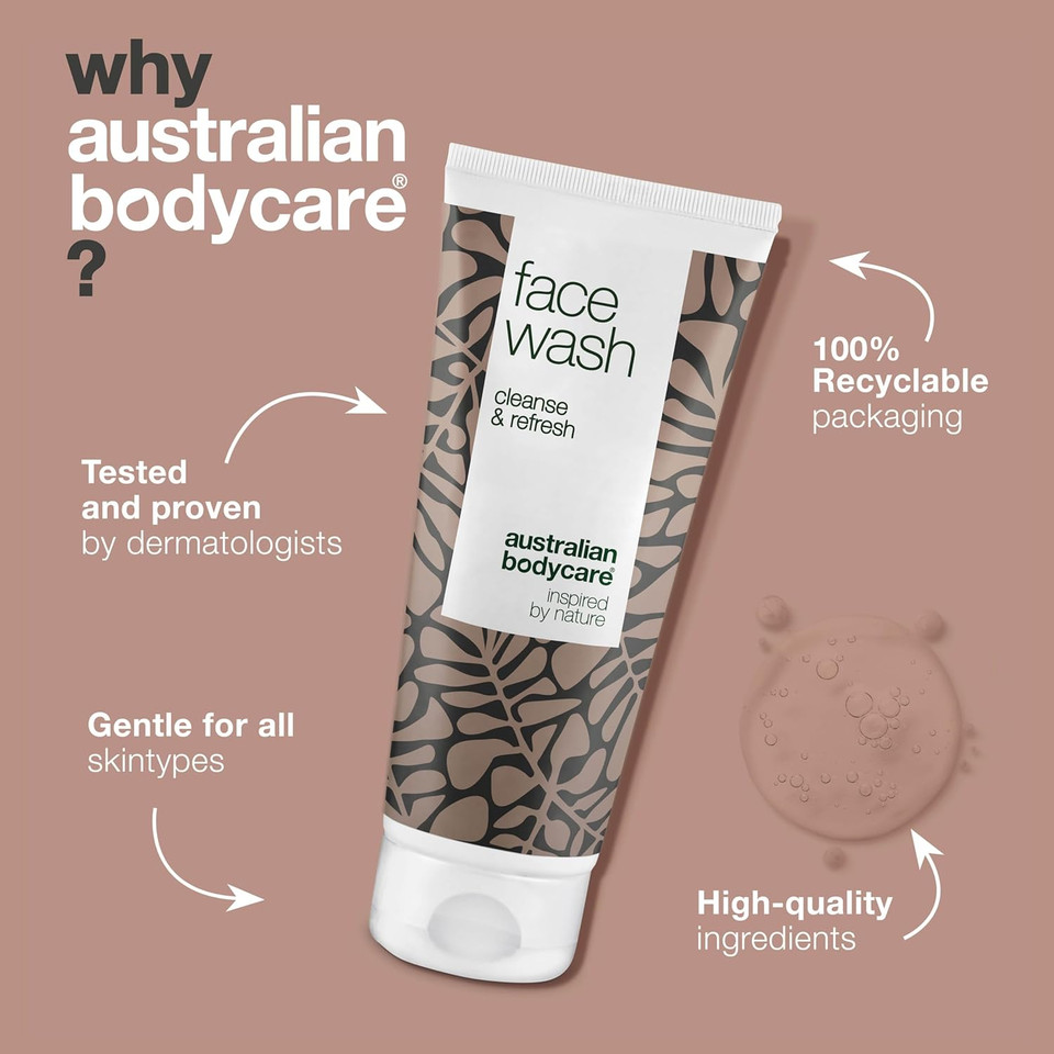 Australian Bodycare Face Wash 100ml - Facial Wash cleanser for oily skin with Tea Tree Oil | Spot Face Wash, oily skin cleanser & Deep Cleansing Face Wash for acne prone skin | Face Wash Women & Men