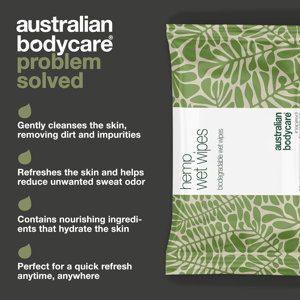 Cleansing wipes for fresh skin (144 pcs)  With hemp seed oil, aloe vera, and 4-Terpineol, the active compound known from Tea Tree Oil