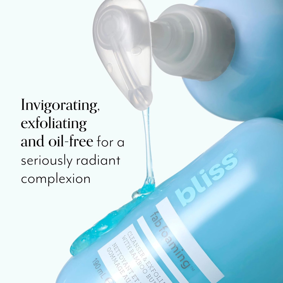 Bliss | Fab Foaming - 2 in 1 cleanser | Exfoliator with Bamboo Buffers | 510mL