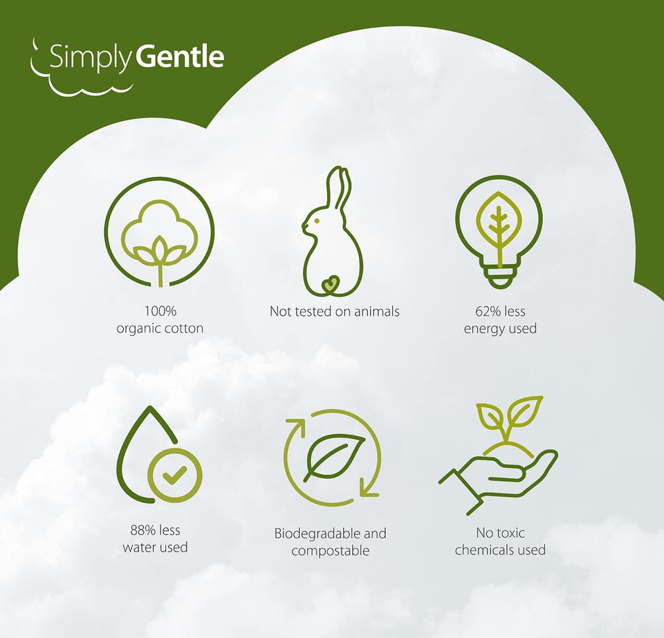 Simply Gentle Organic Pleat (Pack of 6)