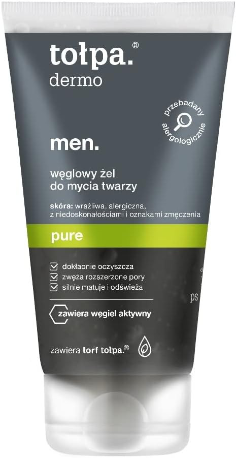 TOLPA DERMO MEN PURE CHARCOAL FACE WASH GEL 150 ML