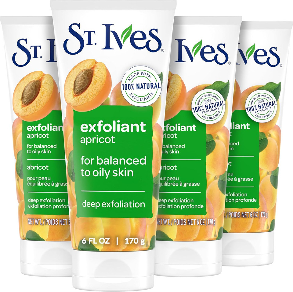 St. Ives Fresh Skin Face Scrub, Apricot, 6 oz, Packof 4