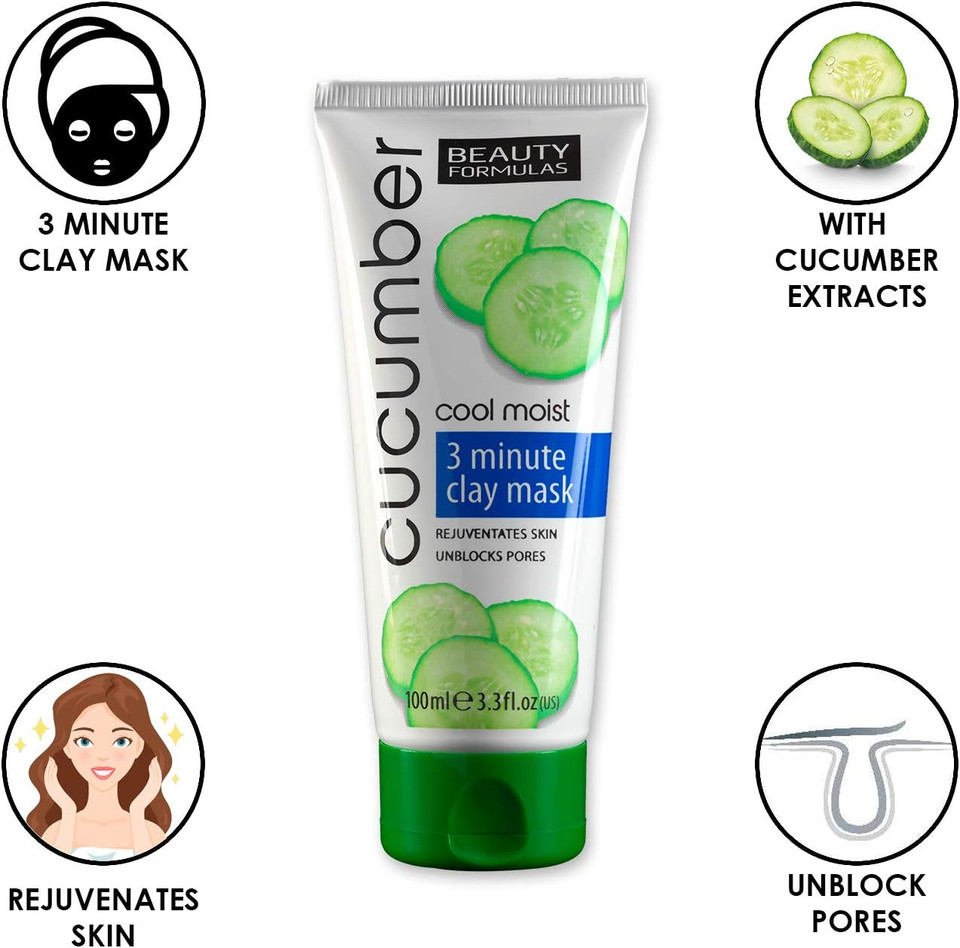 Beauty Formulas Cool Moist Cucumber 3 Minute Clay Mask