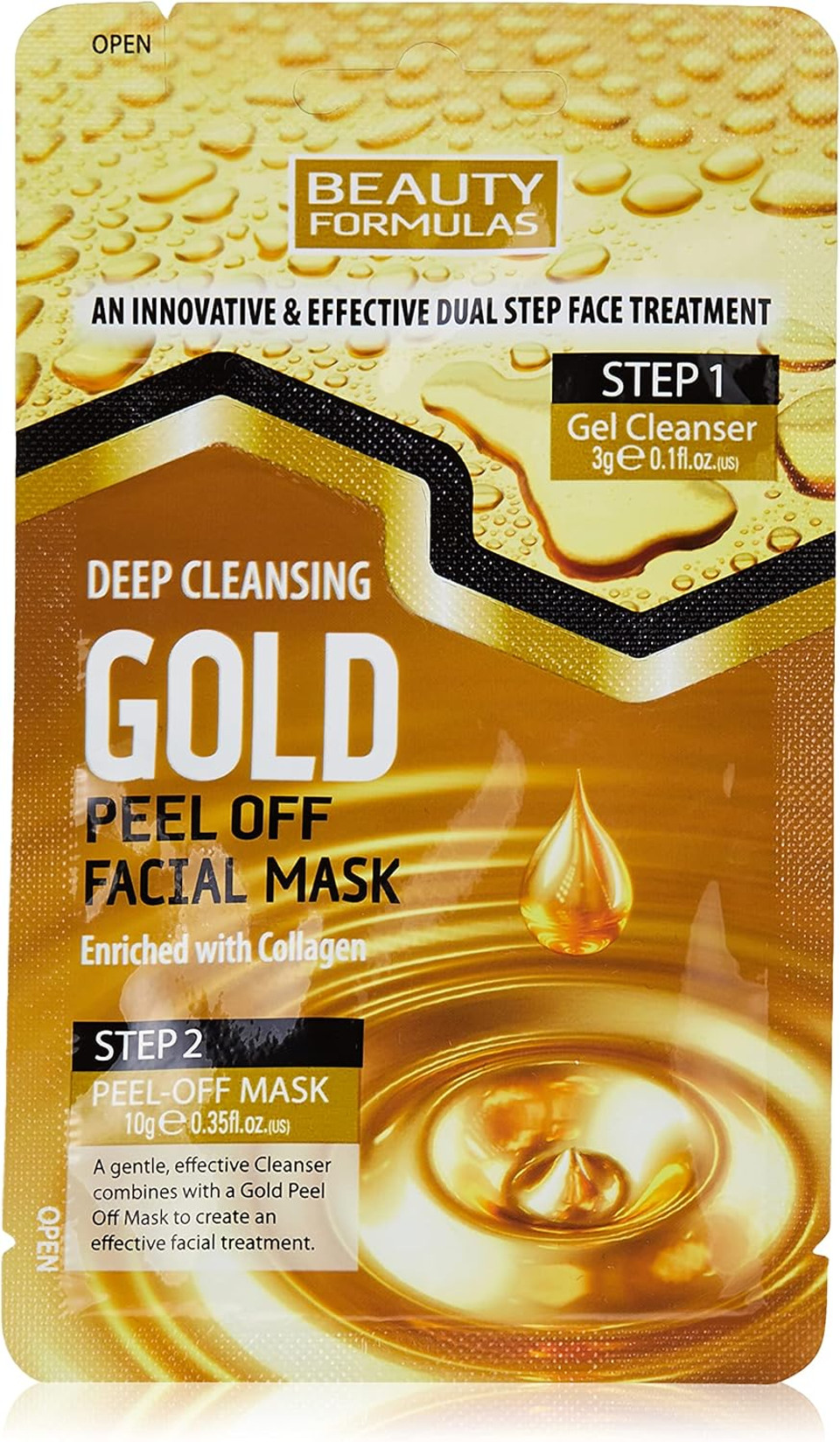 Beauty Formulas Deep Cleansing Gold Peel Off Facial Mask