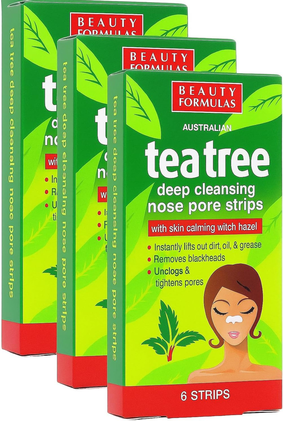 18x Australian Tea Tree & Witch Hazel Nose Strips | Deep Cleansing Pore Strips for Blackhead Removal | Unclogs Pores | Tightens Skin | Oil Control | Purifying Nose Patches for Clearer Smoother Skin 18x Australian Tea Tree & Witch Hazel Nose Strips | Deep Cleansing Pore Strips for Blackhead Removal | Unclogs Pores | Tightens Skin | Oil Control | Purifying Nose Patches for Clearer Smoother Skin