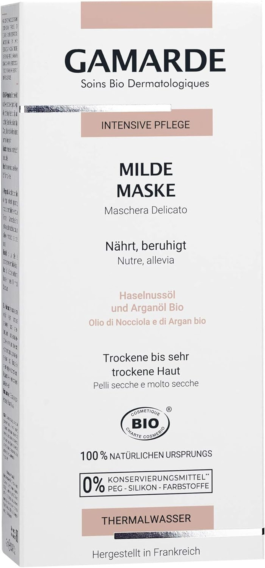 GAMARDE Organic Cosmetics: Mild Mask for Dry to Very Dry Skin I Natural Cosmetics Face Mask I Nourishing & Soothing Face Mask I Face Mask I Face Mask Men & Women I Vegan I 40 ml