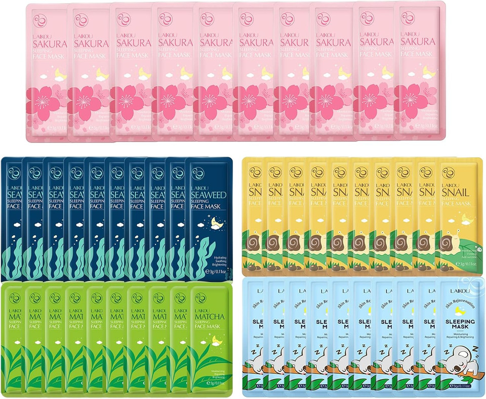 50PCS Face Masks Set - Collagen Face Mask Overnight - Wash-Free Firming Mask Gift Sets for Teenage Girls - Face Masks Skincare for Oil Control & Moisturizing - Repair Smooth Skin for Women & Men