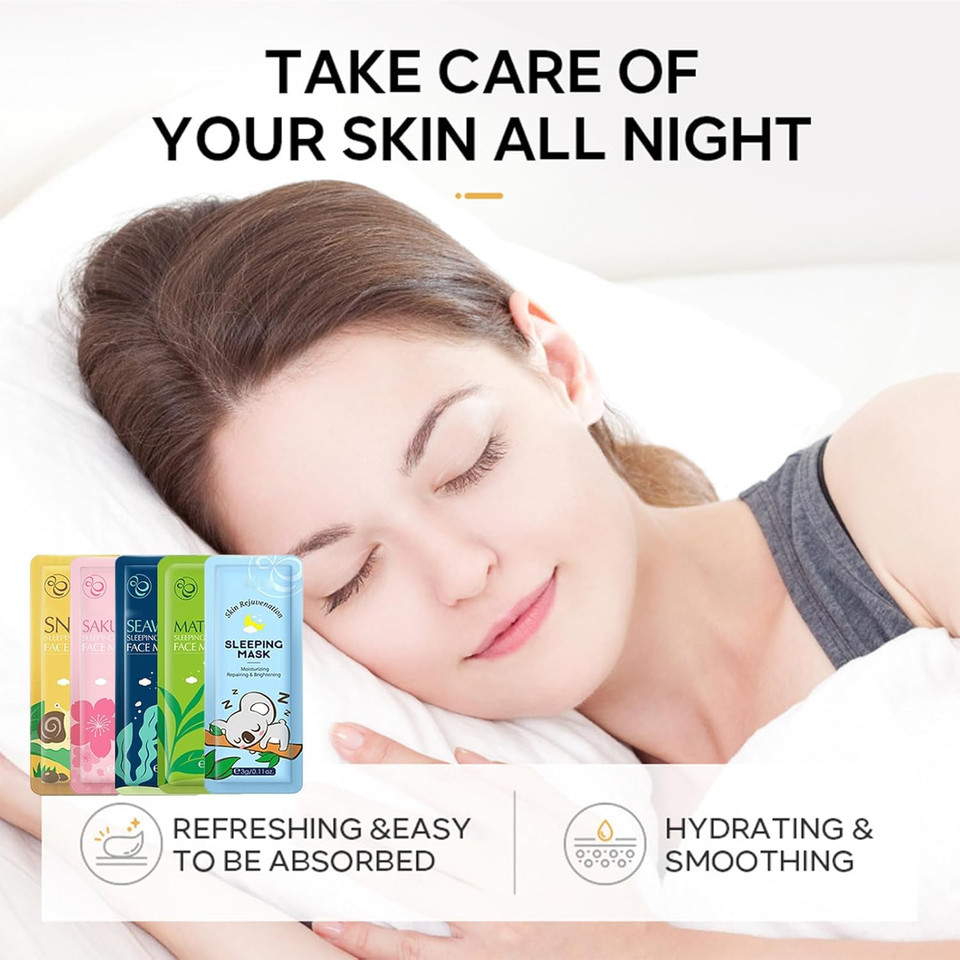 50PCS Face Masks Set - Collagen Face Mask Overnight - Wash-Free Firming Mask Gift Sets for Teenage Girls - Face Masks Skincare for Oil Control & Moisturizing - Repair Smooth Skin for Women & Men