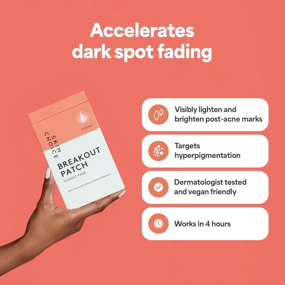 SKIN CHOICE MicroDarts Pimple Patches with Salicylic Acid, CICA, Tea Tree - Early Stage Acne Spot Treatment, Microneedle Dots Hydrocolloid Patch for Spots, Vegan Cruelty-Free Korean Skin Care (8 Pack)