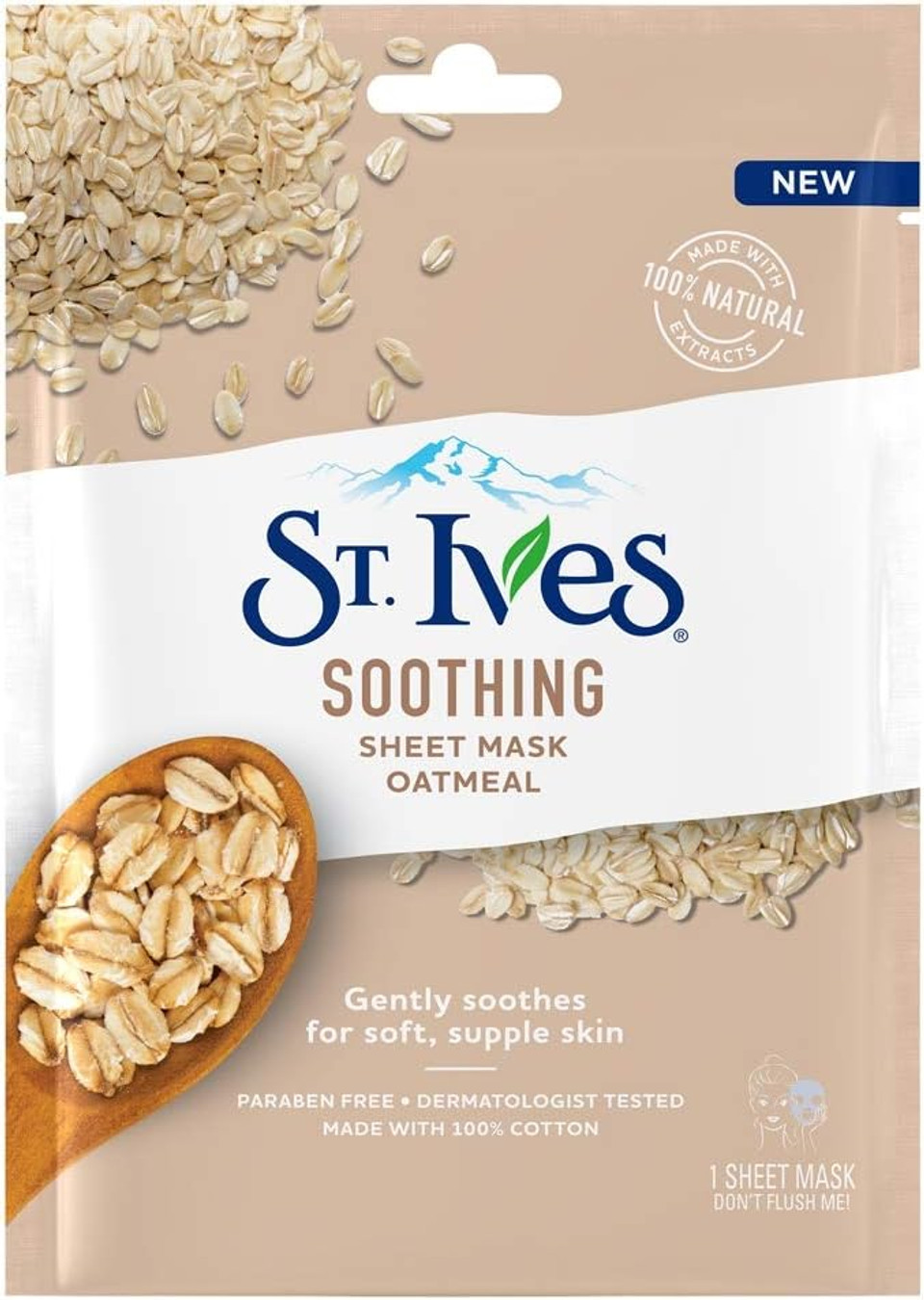 St. Ives Skin Care Sheet Mask Sooth Oatmeal 1 ct, Pack of 40