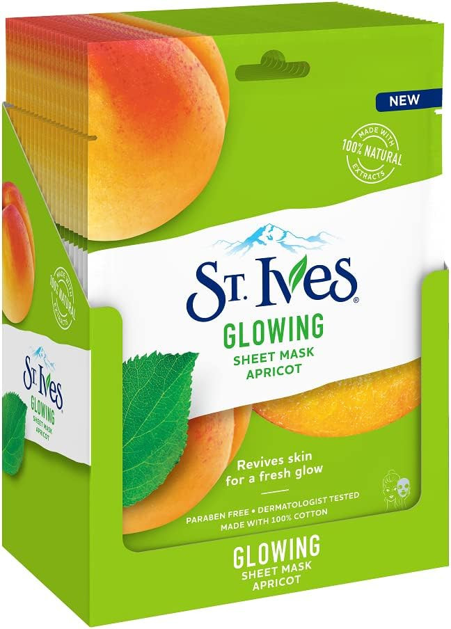 St Ives 23ml Sheet Mask Glowing Apricot (Pack of 6), Green