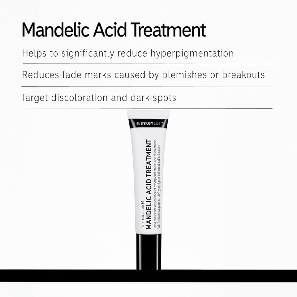 The INKEY List Mandelic Acid Treatment 15ml, Treats Hyperpigmentation, Fades Acne Marks, Fragrance-free, Suitable For All Skin Types