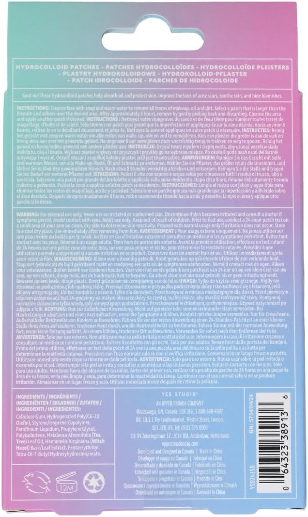 Yes Studio Patch Goals Speech Bubble Shaped Tea Tree & Witch Hazel Hydrocolloid Blemish Pimple Patches 72 Pack for Teens