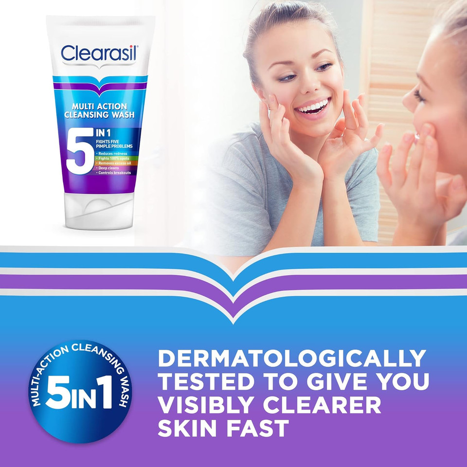 Clearasil Ultra 5 in 1 Face Wash (Pack of 3 x 150 ml)
