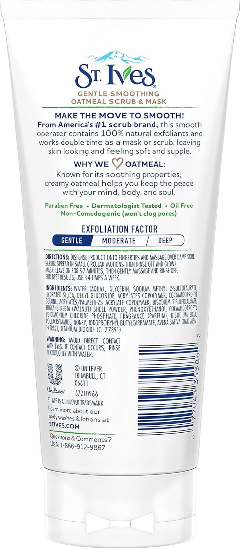 St Ives Gentle Smoothing Oatmeal Scrub & Mask 170G