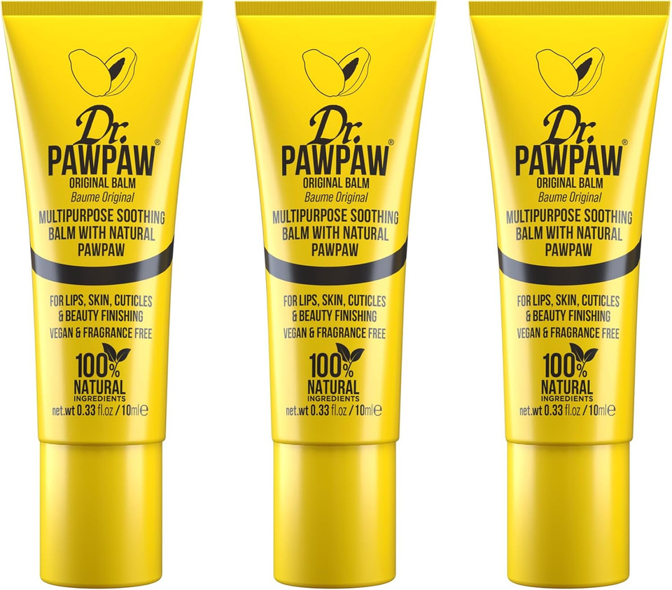 Dr.PAWPAW Original Balm, Multi-Purpose Natural No Fragrance Balm for Hydrating Lips, Skin, Hair, Cuticles, Nails & Beauty Finishing (3 x 10 ml) Dr.PAWPAW Original Balm, Multi-Purpose Natural No Fragrance Balm for Hydrating Lips, Skin, Hair, Cuticles, Nails & Beauty Finishing (3 x 10 ml)