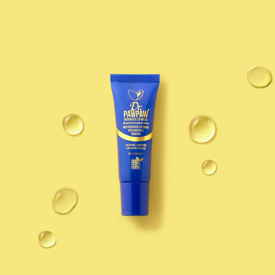 Dr.PAWPAW Overnight Lip Mask - Multi-Purpose Balm, Natural Pawpaw & Peptides Smooth Skin, Cracked Lips, Vegan, Ethical Beauty & Fregrance Free (2 x 10 ml)