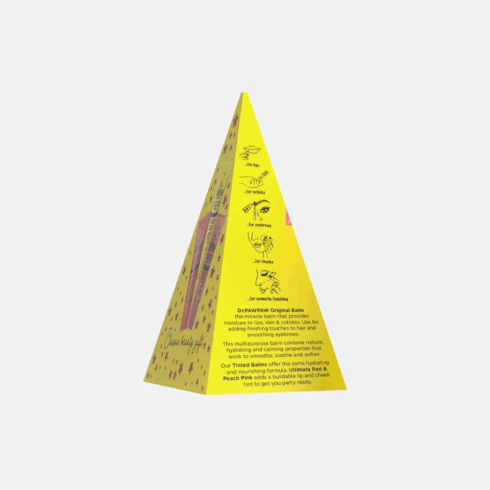 Dr. PAWPAW ORIGINAL BALM Classic Beauty Gift Lip Balm Set | 3 x 10ml balms | Original, Red & Peach Pink