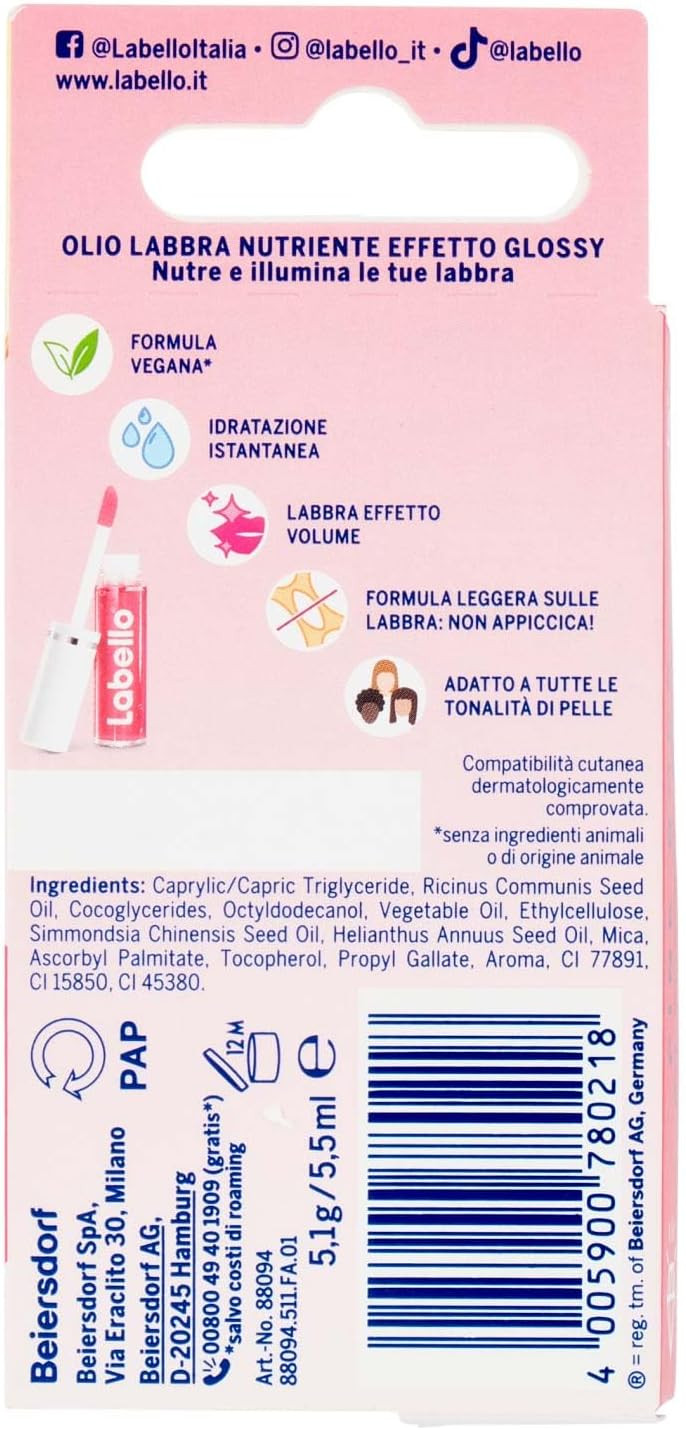 Labello Lip Oil Glossy Pink Shimmery