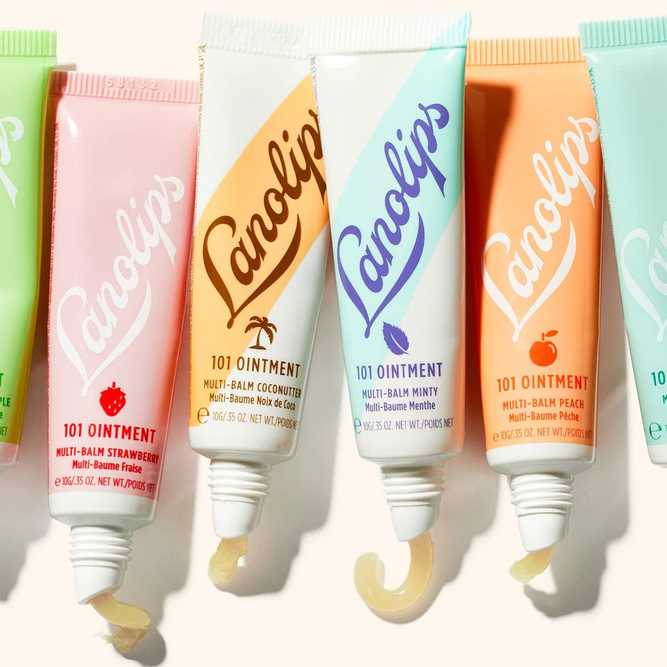 Lanolips 101 Ointment Multipurpose Superbalm Minty - Natural Healing Moisturizer with Lanolin - Restore + Repair Cracked Lips, Cuticles, Elbows + Dry Skin - Fragrance-Free Balm (10g / 0.35oz)