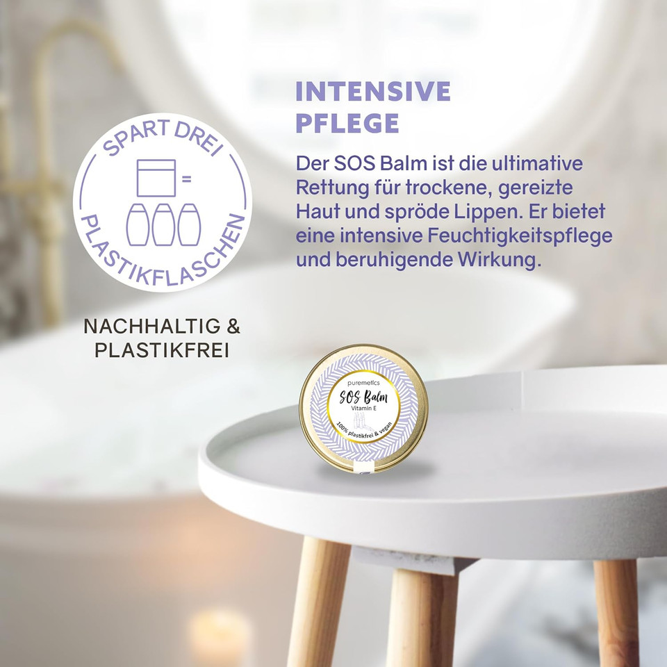 Puremetics SOS Balm, Vitamin E, 10 g