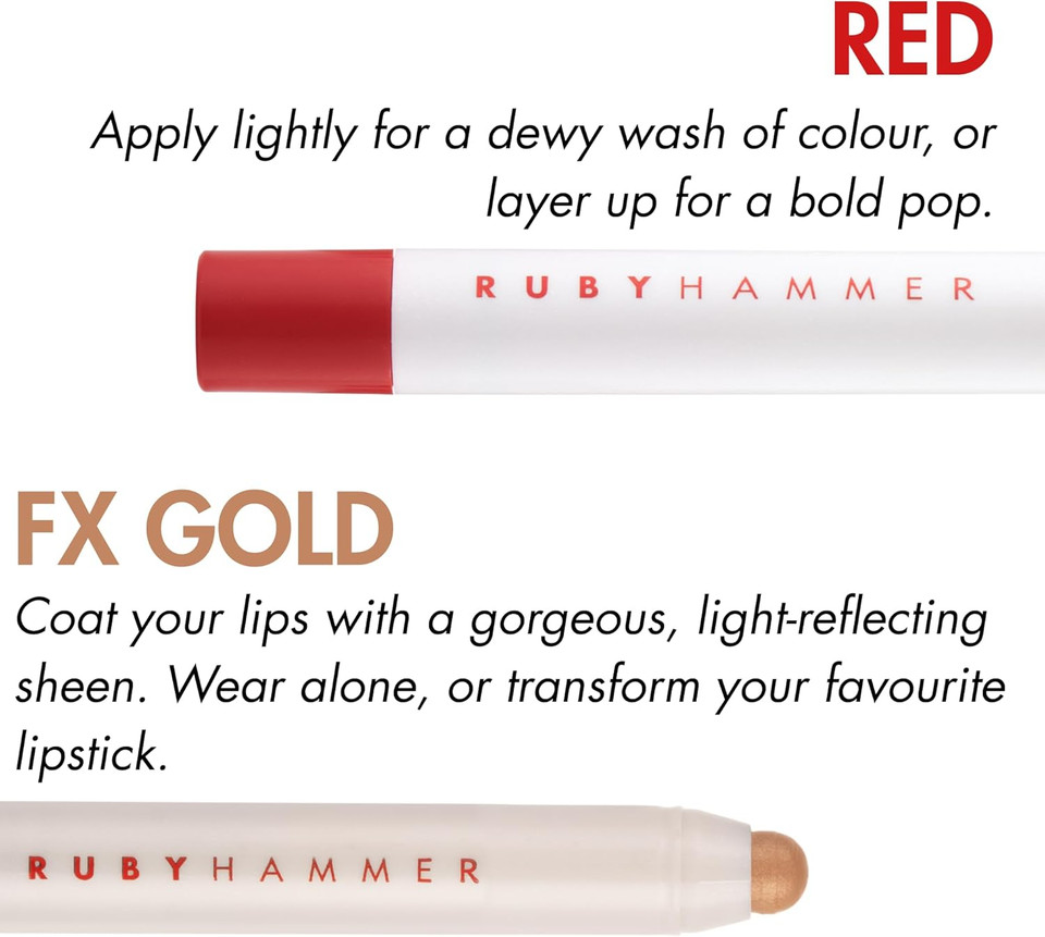 Ruby Hammer Lip Serum Balm  Gold FX | Hydrate. Tint. Restore | Full Size | Designed by award-winning makeup artist