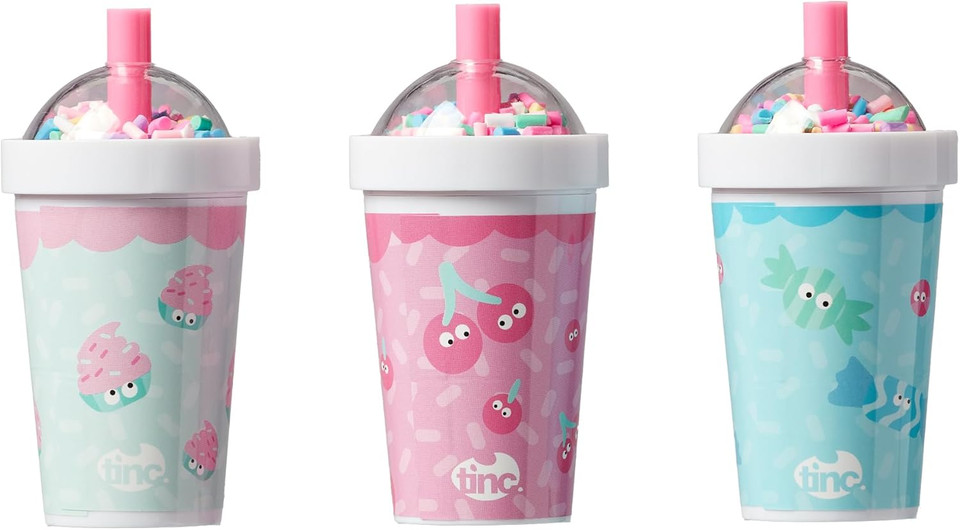 Tinc Sprinkle Shake Lip Balms - Delicious Scents: Cherry, Cupcake and Candy - Keeps Lips Moist - Gift Idea - 3 in Pack