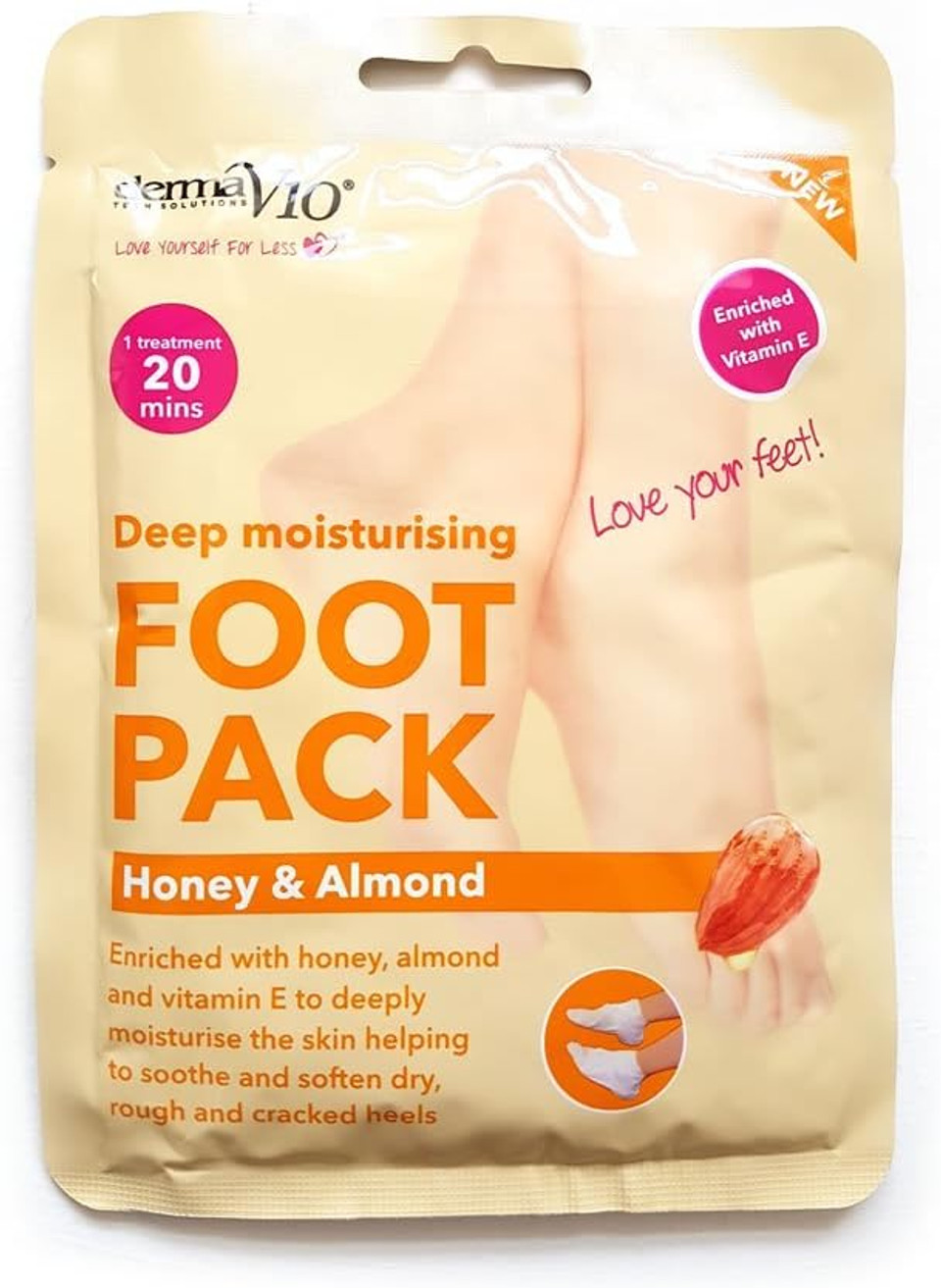 Derma V10 Deep Moisturising Foot Pack Honey & Almond (4)