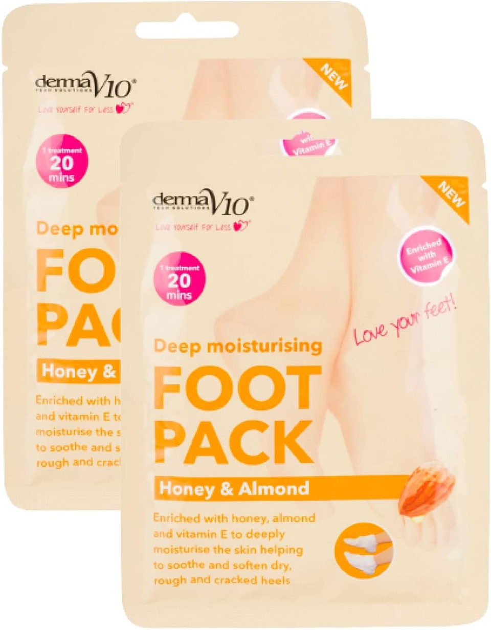 Derma V10 Deep Moisturising Foot Pack Honey & Almond (2)