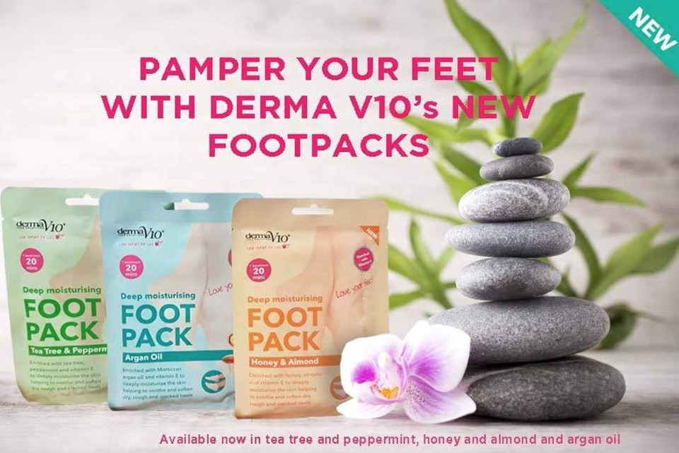 Derma V10 Foot Pack Mask (6 Pack) Deep Moisturising (Bee Propolis)