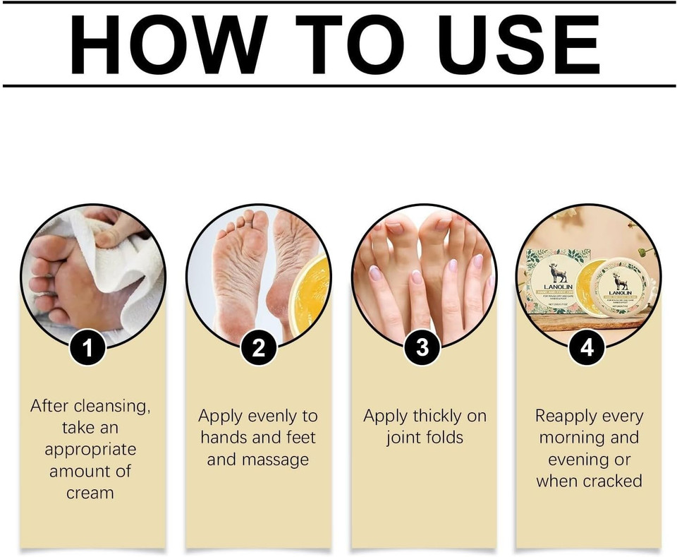 Hand And Foot Moisturizing Deep Moisturizing And Nourishing Skin Care Hand And Foot Skin Hydrating And Moisturizing Moisturizer Dxt845 (Beige, 5.6x2.1cm)