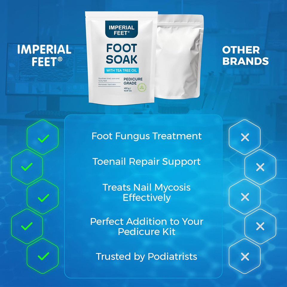 Pedicure Quality Foot Soak with Tea Tree Oil & Epsom Salt | Helps Treat Nail Fungus Athletes Foot | Anti Fungal Nail Treatment | Foot Moisturiser & Deodorizer Feet Soak | Exfoliating Foot Soak Pedicure Quality Foot Soak with Tea Tree Oil & Epsom Salt | Helps Treat Nail Fungus Athletes Foot | Anti Fungal Nail Treatment | Foot Moisturiser & Deodorizer Feet Soak | Exfoliating Foot Soak