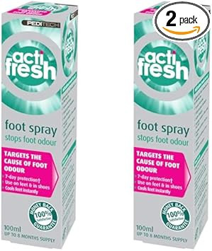 Peditech Foot Odour Treatment 100ml (Pack of 2) - Fresh Scent - Spray
