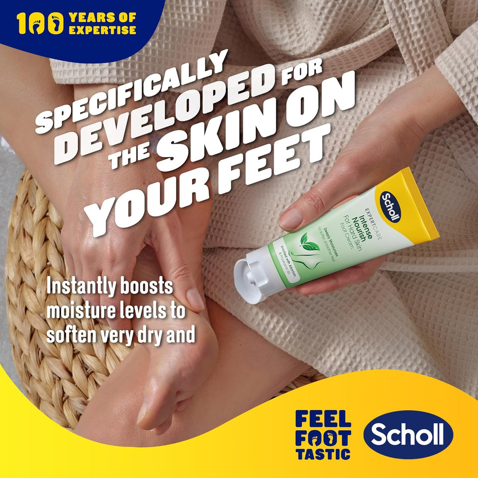 Scholl ExpertCare Advance Repair Foot Cream 150ml, Intensive Moisturiser for Cracked Heels and Dry Cracking Skin with Uvit, Urea, and Pro-Vitamin B5 Complex for Softer Smoother Feet