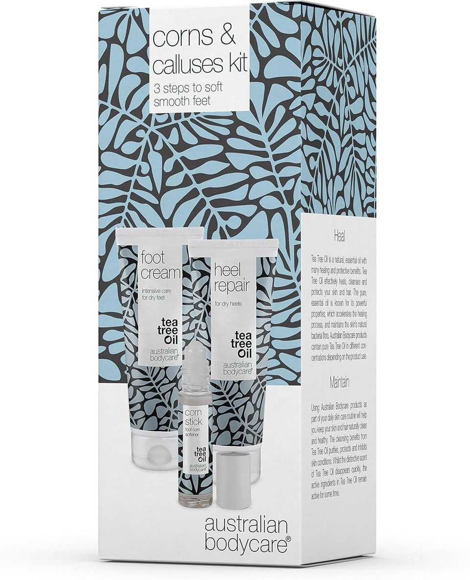 Corns & Calluses Kit with Tea Tree Oil for Soft Feet - Foot Cream, Heel Repair & Corn Stick Set for Effective Foot Care & Repair - Natural Ingredients - Perfect for Dry, Rough & Cracked Feet
