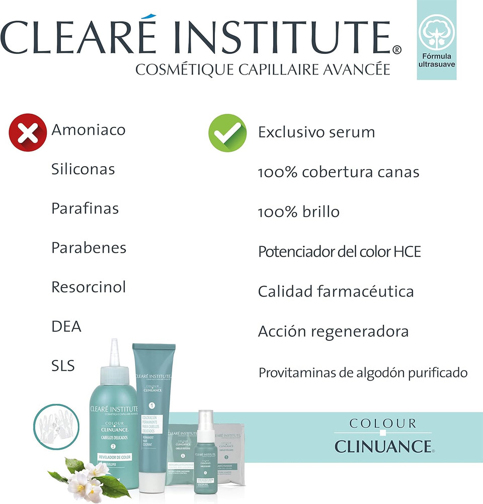 CLEARÉ INSTITUTE Colour Clinuance 5.0 Light Chestnut Brown Hair Dye for Sensitive Fine Hair, Permanent, Ammonia Free, Paraben Free, 1.7E+2 millilitre