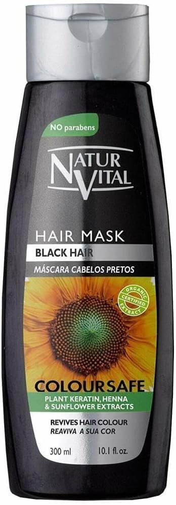 Natur Vital Colour Hair Mask BLACK * Give your Hair a 5 Minute Colour Boost * Nourishes and Adds Shine