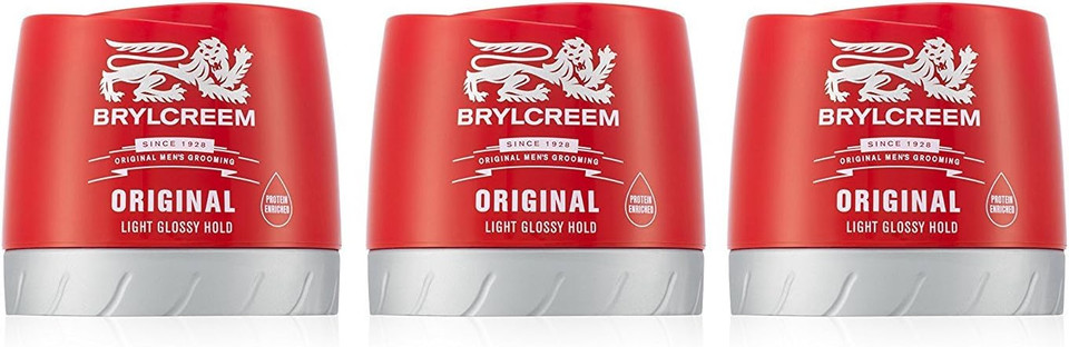 3x Brylcreem ORIGINAL LIGHT GLOSSY HOLD Mens Hair Styling Cream RED TUB 150ml 3x Brylcreem ORIGINAL LIGHT GLOSSY HOLD Mens Hair Styling Cream RED TUB 150ml